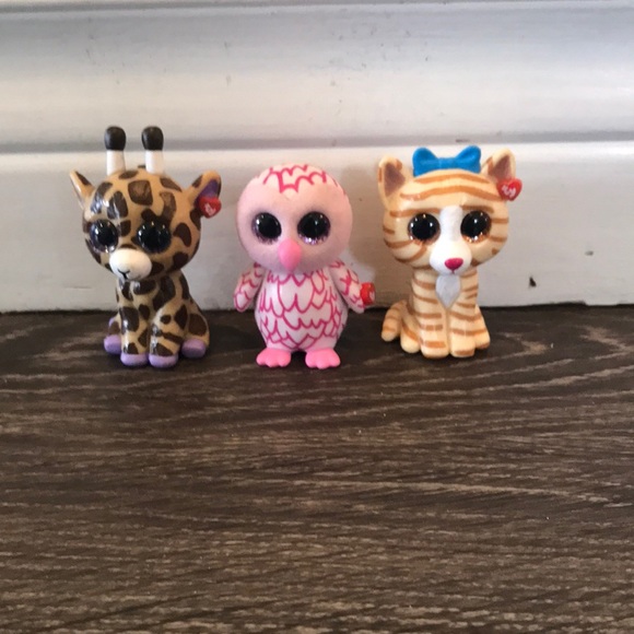 Ty Other - Three hard plastic mini beanie boos